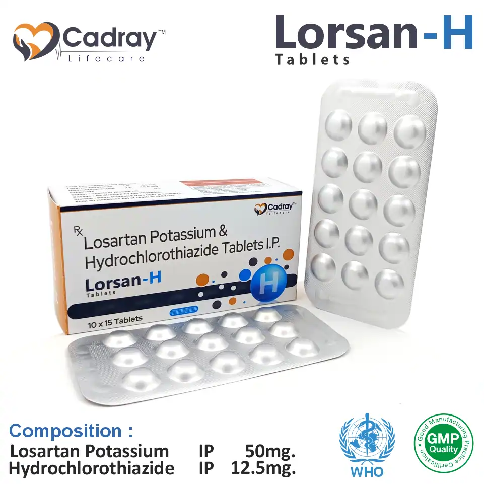 Losartan 50mg + Hydrochlorothiazide 12.5mg | Antihypertensive | Best price for PCD Pharma Franchise in Assam